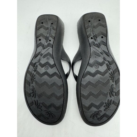 Okabashi Women Flip Flops Thong Sandals Slippers Size M/L Black Summer Casual - Picture 8 of 10